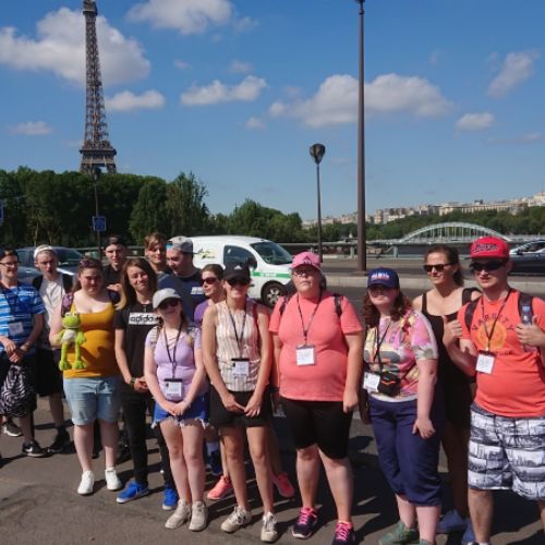 The group near the Eiffel Tower